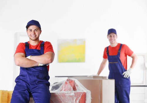 Commercial moving team preparing office relocation in St Johns Wood