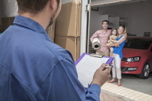 Careful loading of household items by a professional moving crew