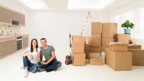 Staff assessing a service issue during a moving job
