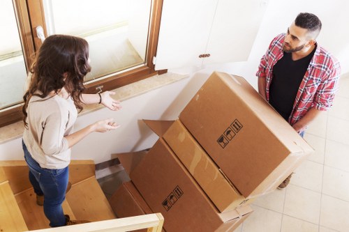 Preparing items for a flat move in NW8 with a removal van