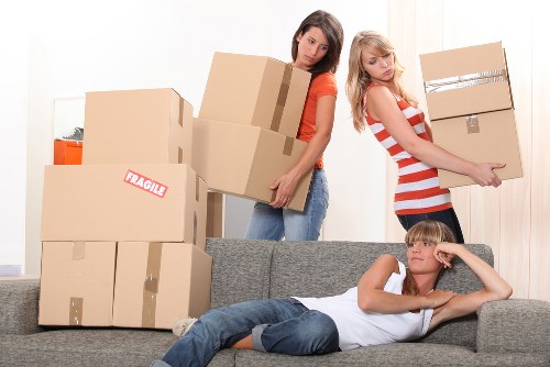 Local removals van loading items for a same day move near St Johns Wood
